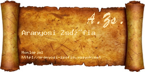 Aranyosi Zsófia névjegykártya