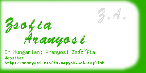 zsofia aranyosi business card